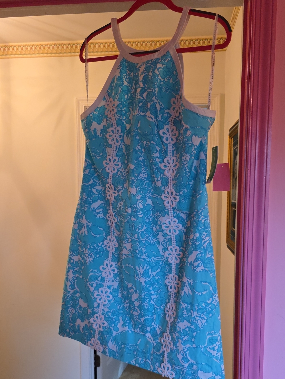 Lilly Pulitzer NWT Shorely Blue Pearl Shift Dress -She's A Fox- Size 12